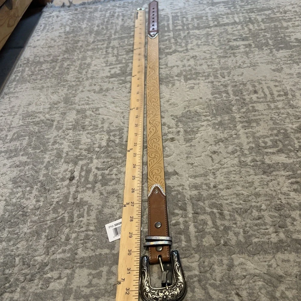 Western Brown Leather Belt  Girls Large 27